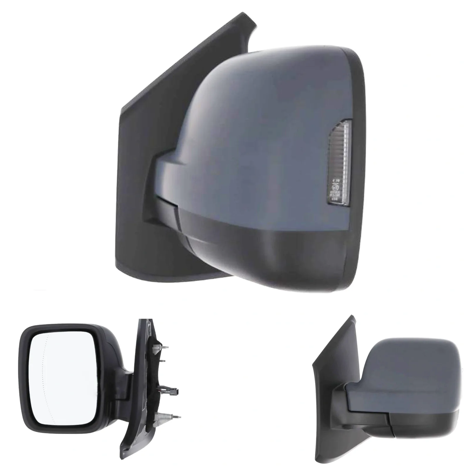 Renault Trafic Complete Wing Mirror Unit 2022 onwards — Electric, Heated, Manual Folding, Temp Sensor, Indicator, LED, Wide Angle, Primed Cover — Left Passenger Side