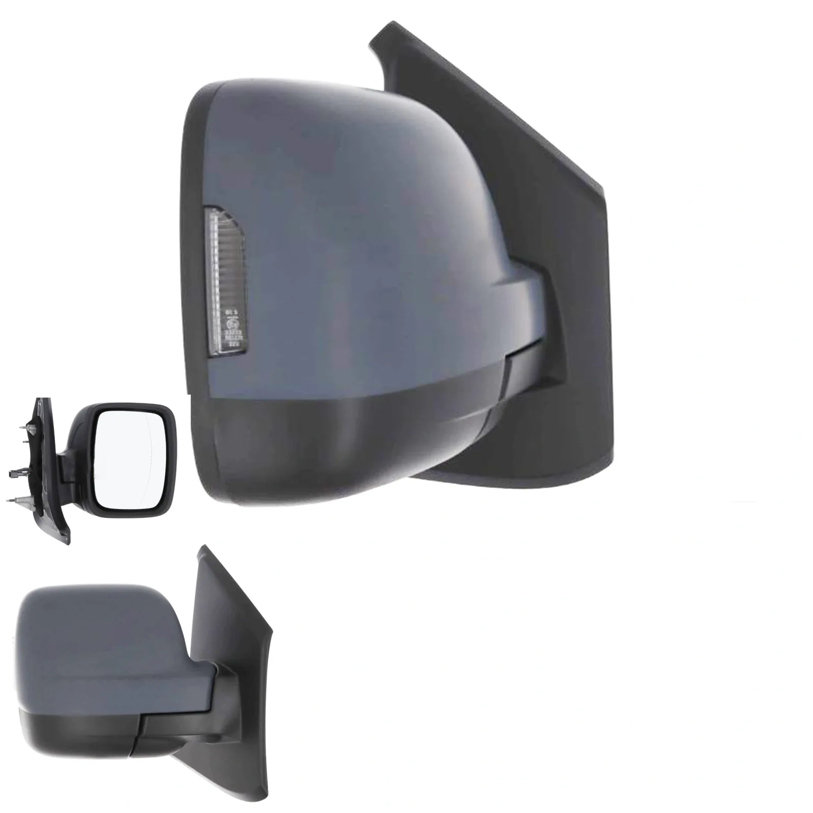 Renault Trafic Complete Wing Mirror Unit 2022 onwards — Electric, Heated, Power Folding, Temp Sensor, Indicator, LED, Wide Angle, Primed Cover — Right Driver Side
