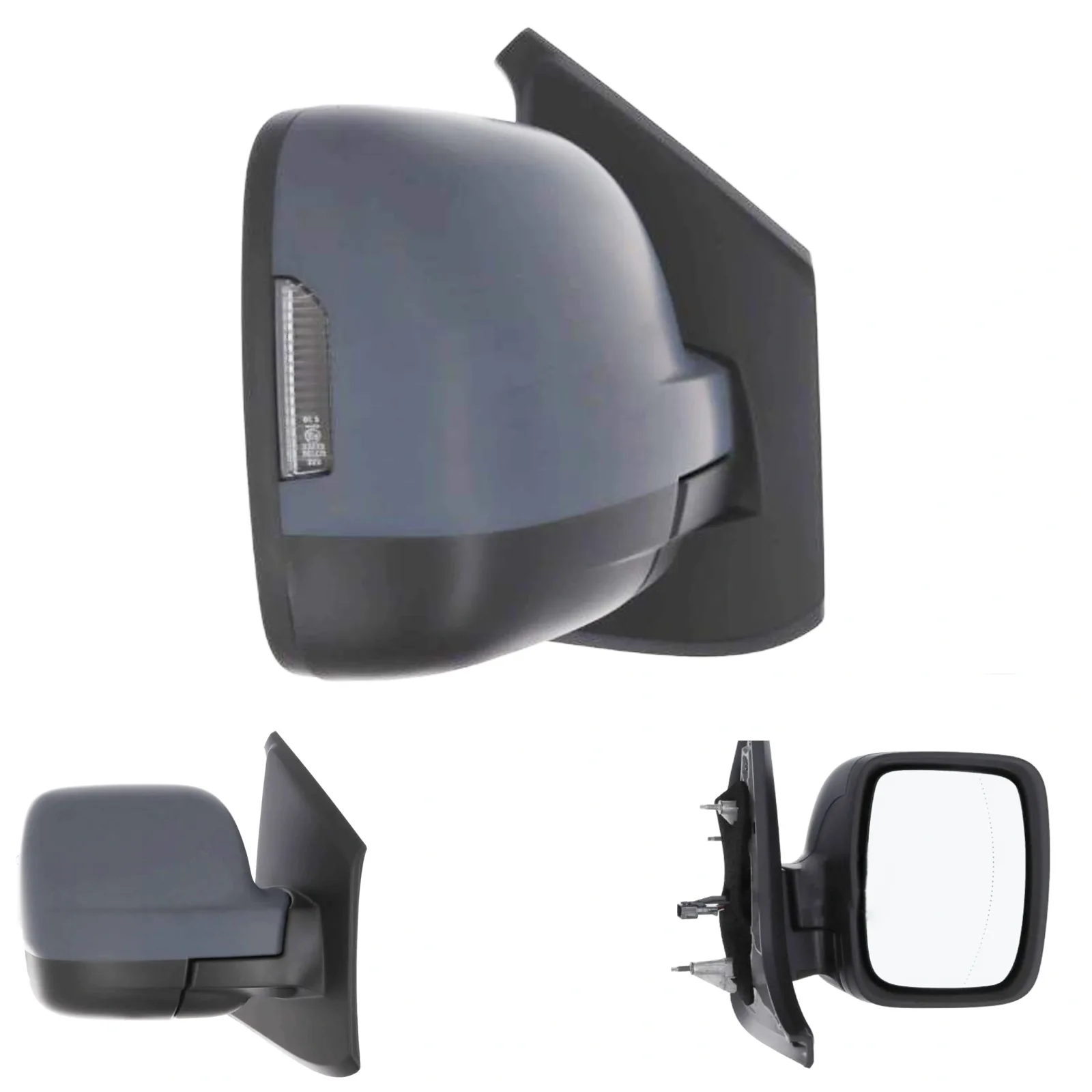 Renault Trafic Complete Wing Mirror Unit 2022 onwards — Electric, Heated, Manual Folding, Temp Sensor, Indicator, LED, Wide Angle, Primed Cover — Right Driver Side