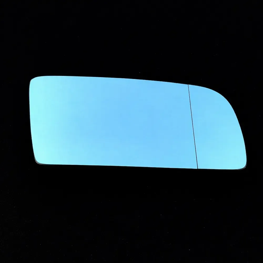BMW 5 Series Stick-on Wing Mirror Glass 2003-2009 — Wide Angle, Blue Tinted — Right Driver Side
