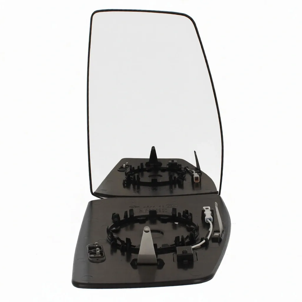 Ford Transit Custom Clip-on Wing Mirror Glass 2012-2023 — Heated, Convex, Lane Assist, Chrome — Right Driver Side