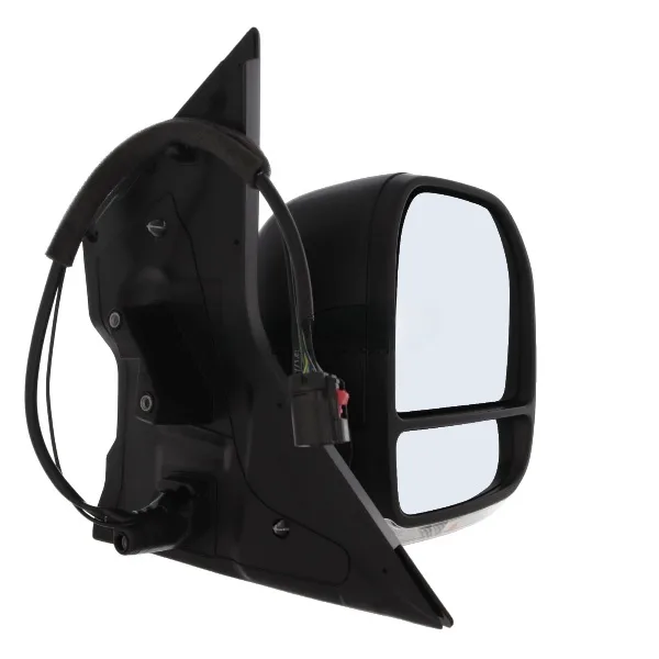 Ford Transit Custom Complete Wing Mirror Unit 2023 onwards — Electric, Heated, Manual Folding, Temp Sensor, Indicator, Puddle Light, Convex, DAB Aerial, Textured Black Cover — Right Driver Side