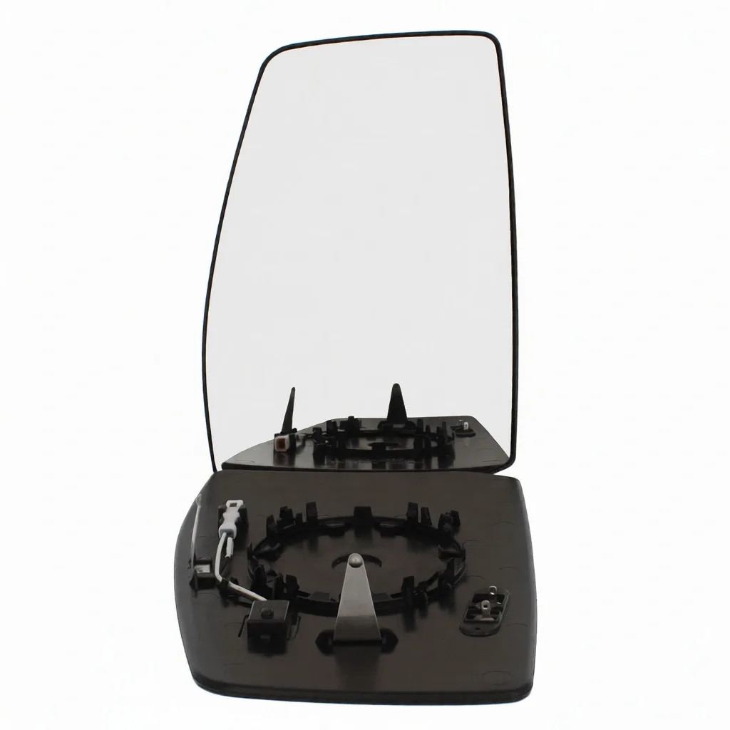 Ford Transit Custom Clip-on Wing Mirror Glass 2012-2023 — Heated, Convex, Lane Assist, Chrome — Left Passenger Side