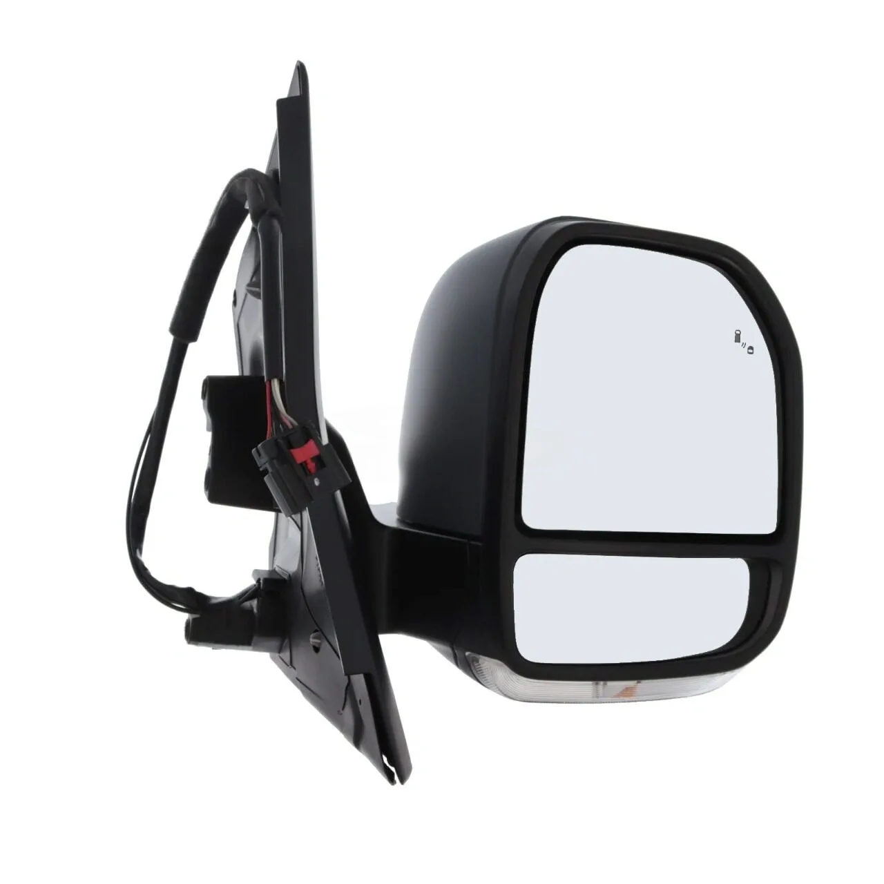Ford Transit Custom Complete Wing Mirror Unit 2023 onwards — Electric, Heated, Power Folding, Temp Sensor, Indicator, Blind-Spot, Convex, DAB Aerial, Primed Cover — Right Driver Side