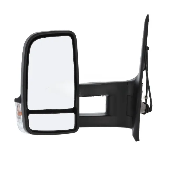 Mercedes Sprinter Complete Wing Mirror Unit 2018-2024 — Manual, Non-heated, Manual Folding, Long Arm, Indicator, Puddle Light, Convex, Textured Black Cover — Left Passenger Side