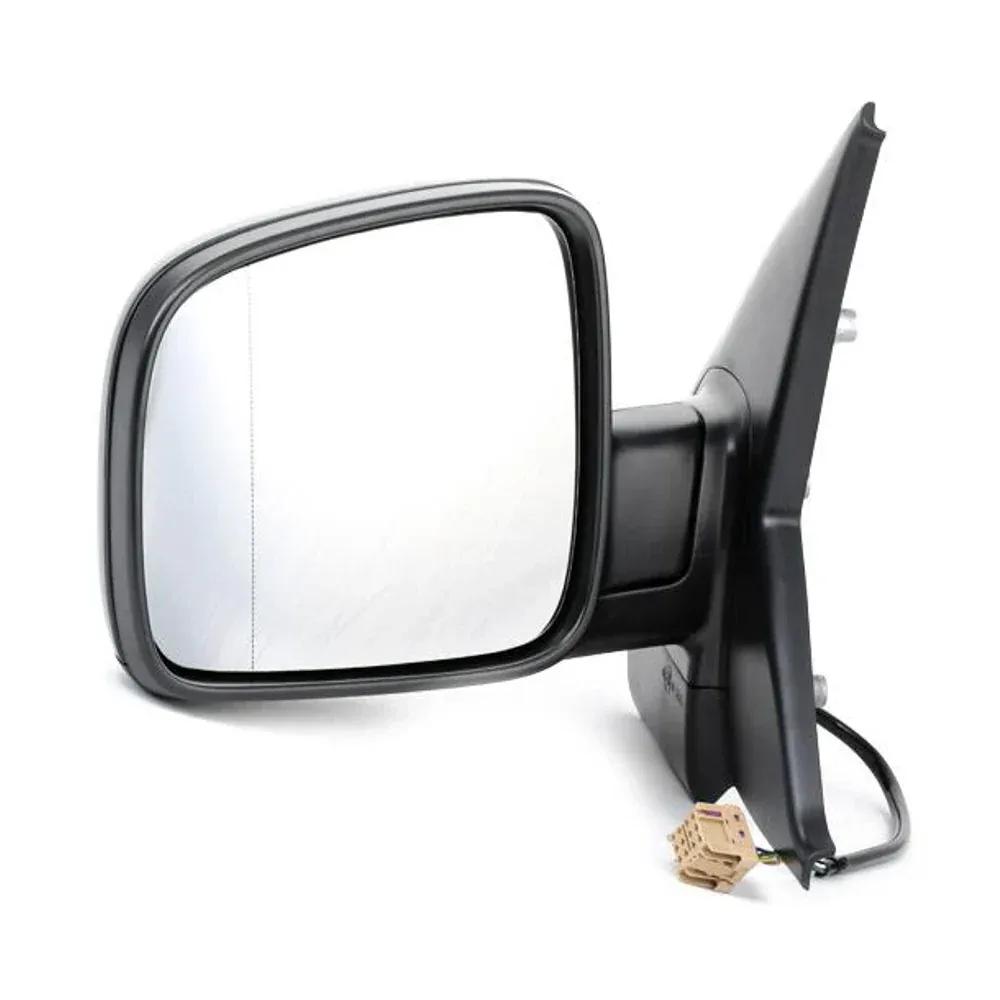 Volkswagen Transporter Complete Wing Mirror Unit 2005-2009 — Electric, Heated, Manual Folding, Black Cover — Left Passenger Side