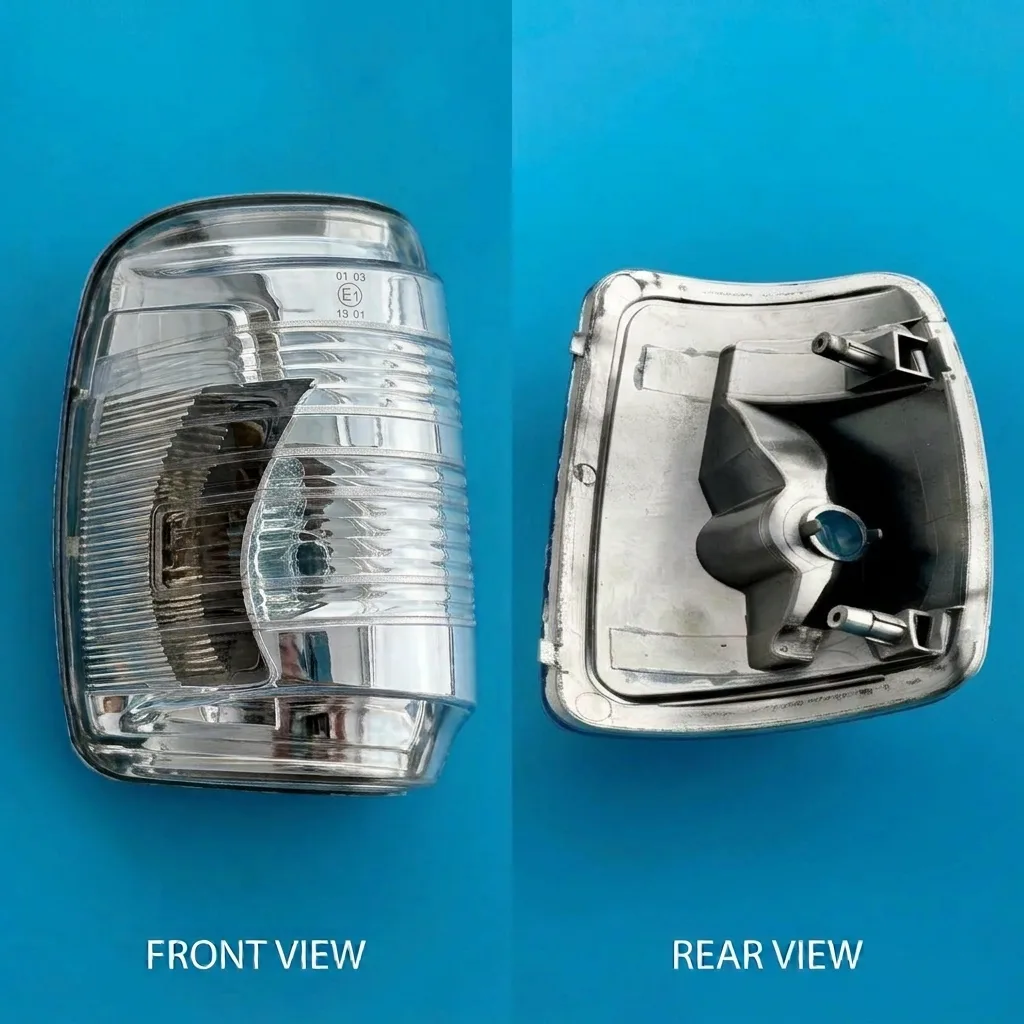 Ford Transit Chassis Cab Wing Mirror Indicator 2014-2024 — Clear Lens, Non-LED, Push Type — Left Passenger Side