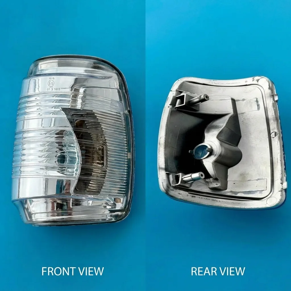 Ford Transit Chassis Cab Wing Mirror Indicator 2014-2024 — Clear Lens, Non-LED, Push Type — Right Driver Side
